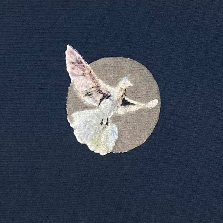 Jesus Is King 2019 Vinyl Dove Crewneck In Navy - Image 4