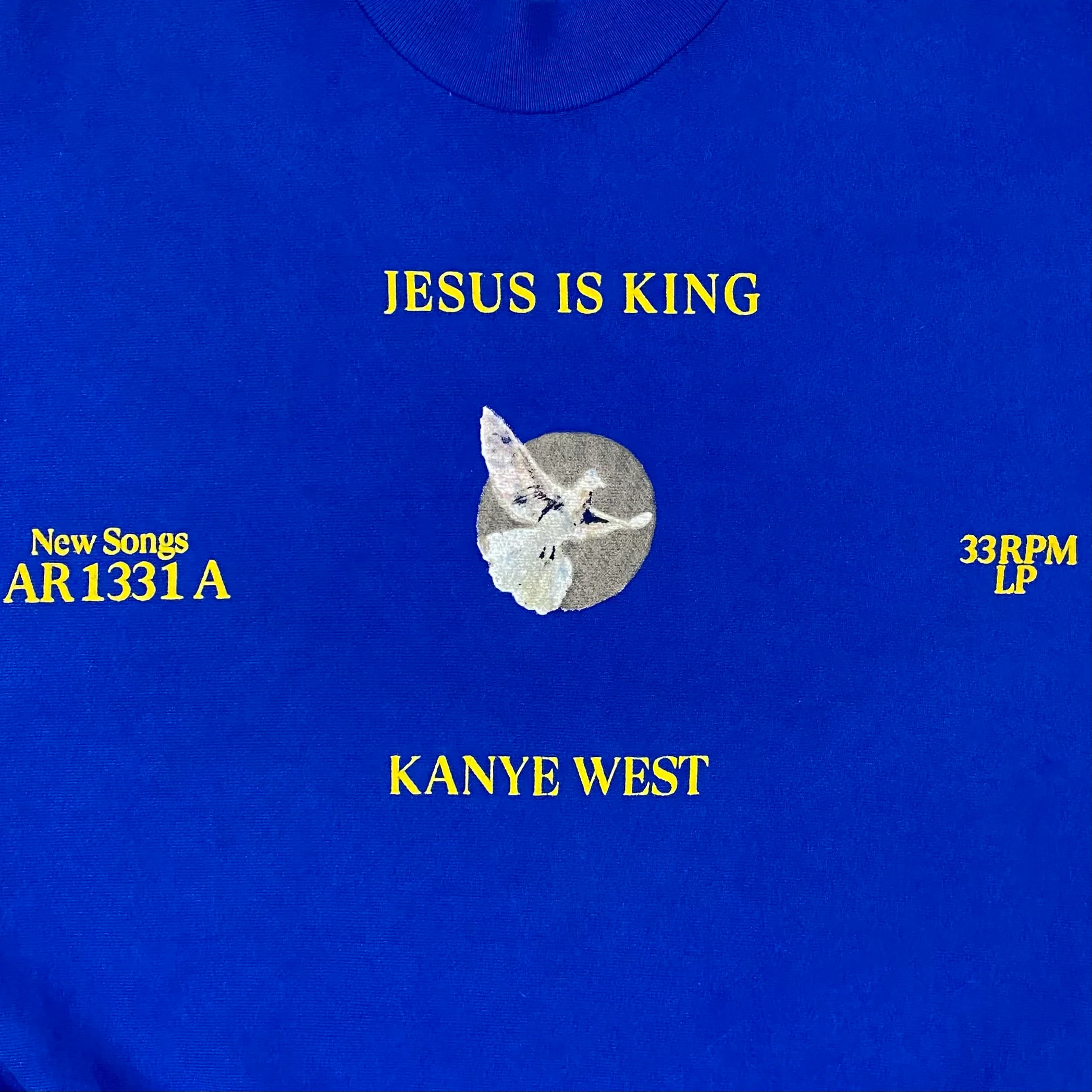 Jesus Is King 2019 Vinyl 'Dove' Crewneck in Blue - Image 2