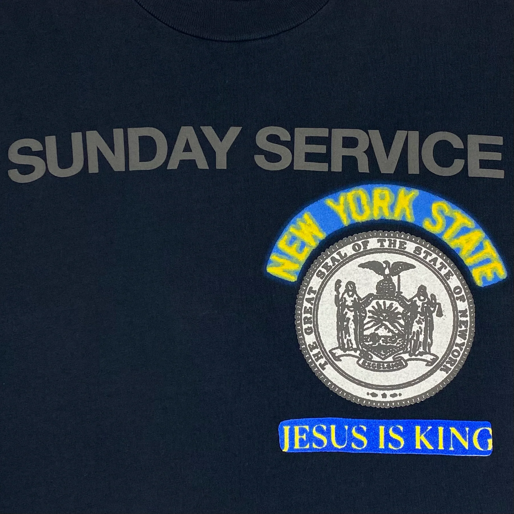 Yeezy Season 7 Jesus Is King New York LP Tee In Navy - Image 3