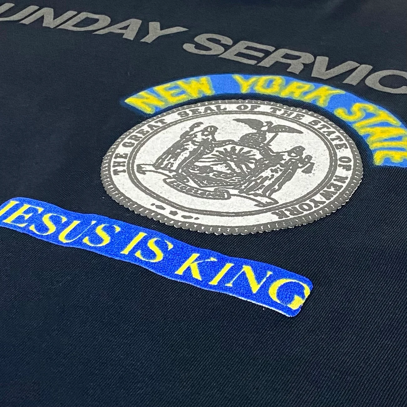 Yeezy Season 7 Jesus Is King New York LP Tee In Navy - Image 4