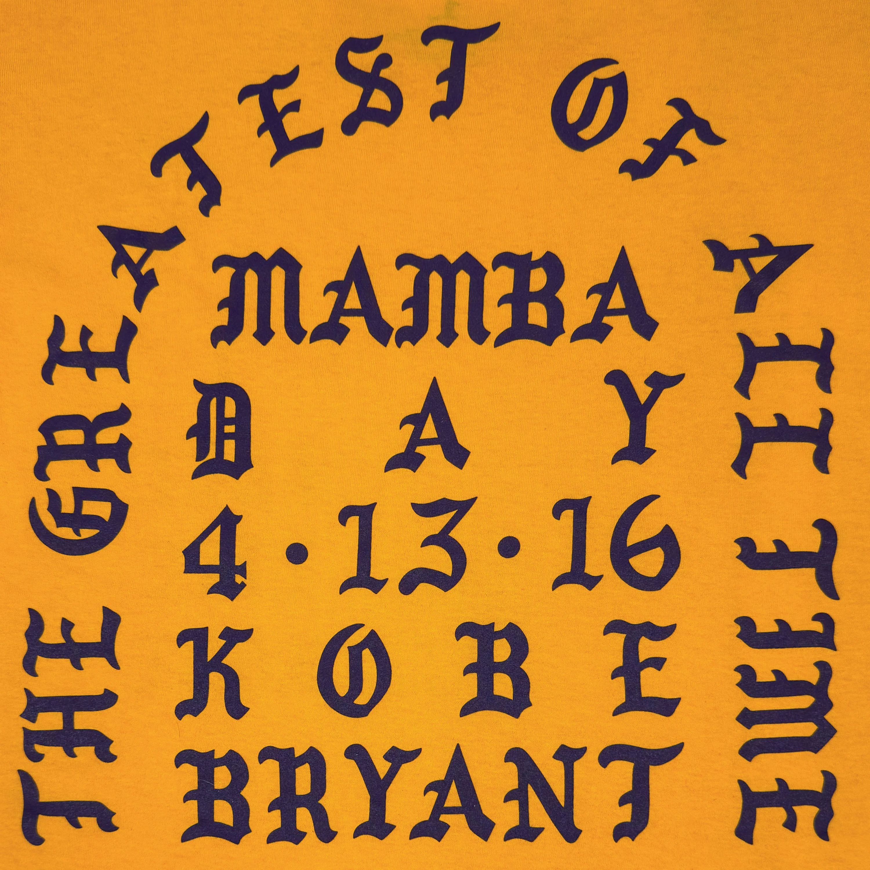 The Life of Pablo 2016 ‘I Feel Like Kobe’ Long Sleeve In Yellow - Image 2