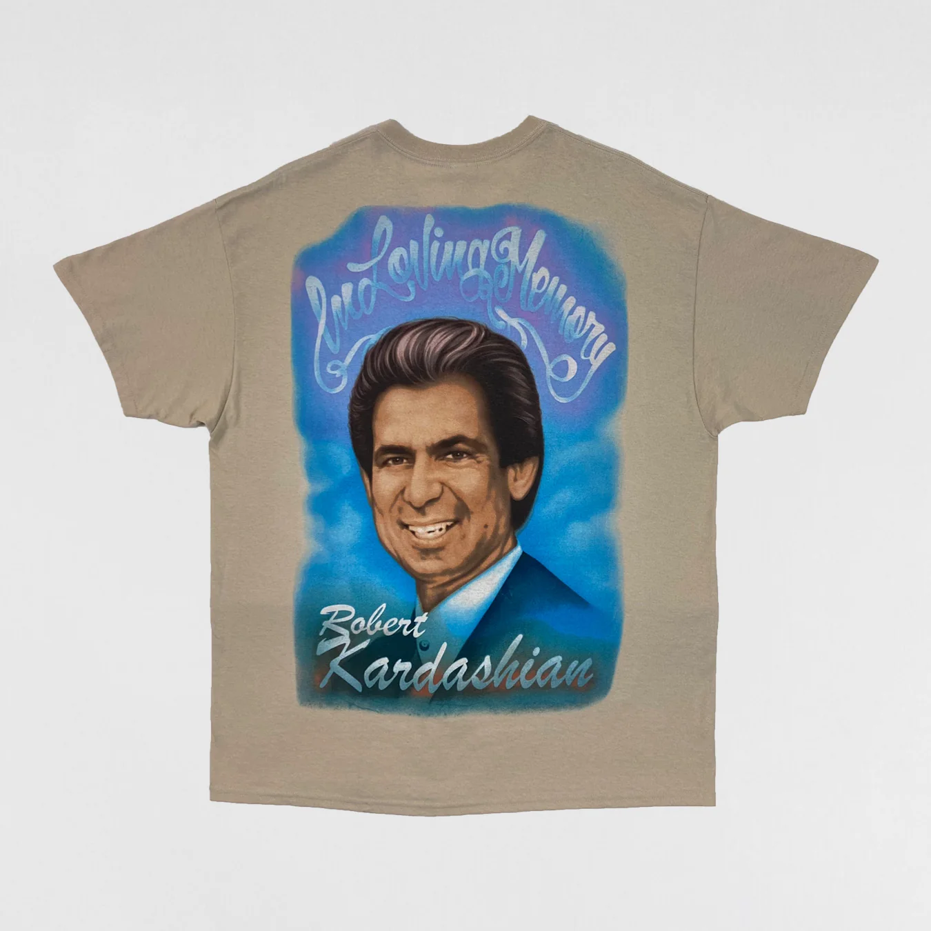 The Life of Pablo 2016 'In Loving Memory' Airbrush Tee In Sand - Image 3