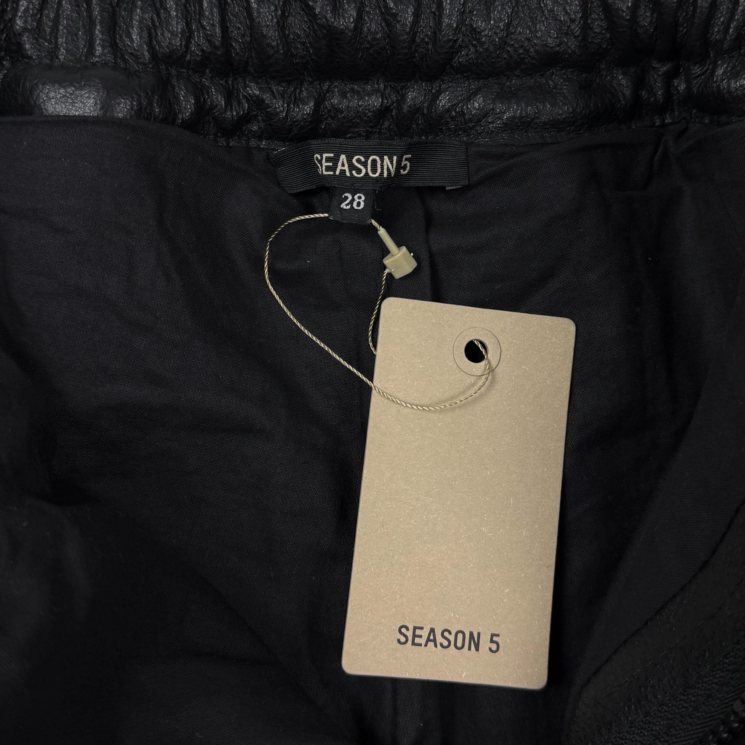 Yeezy Season 5 Unreleased Leather Biker Pants In Ink - Image 9