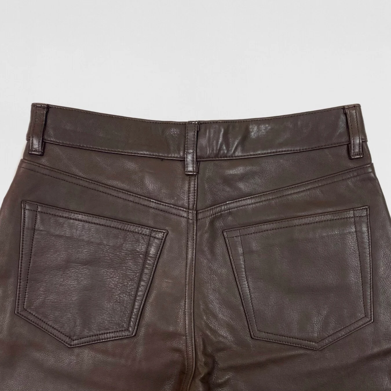 Vintage GAP Bootcut Leather Pants In Brown - Image 5