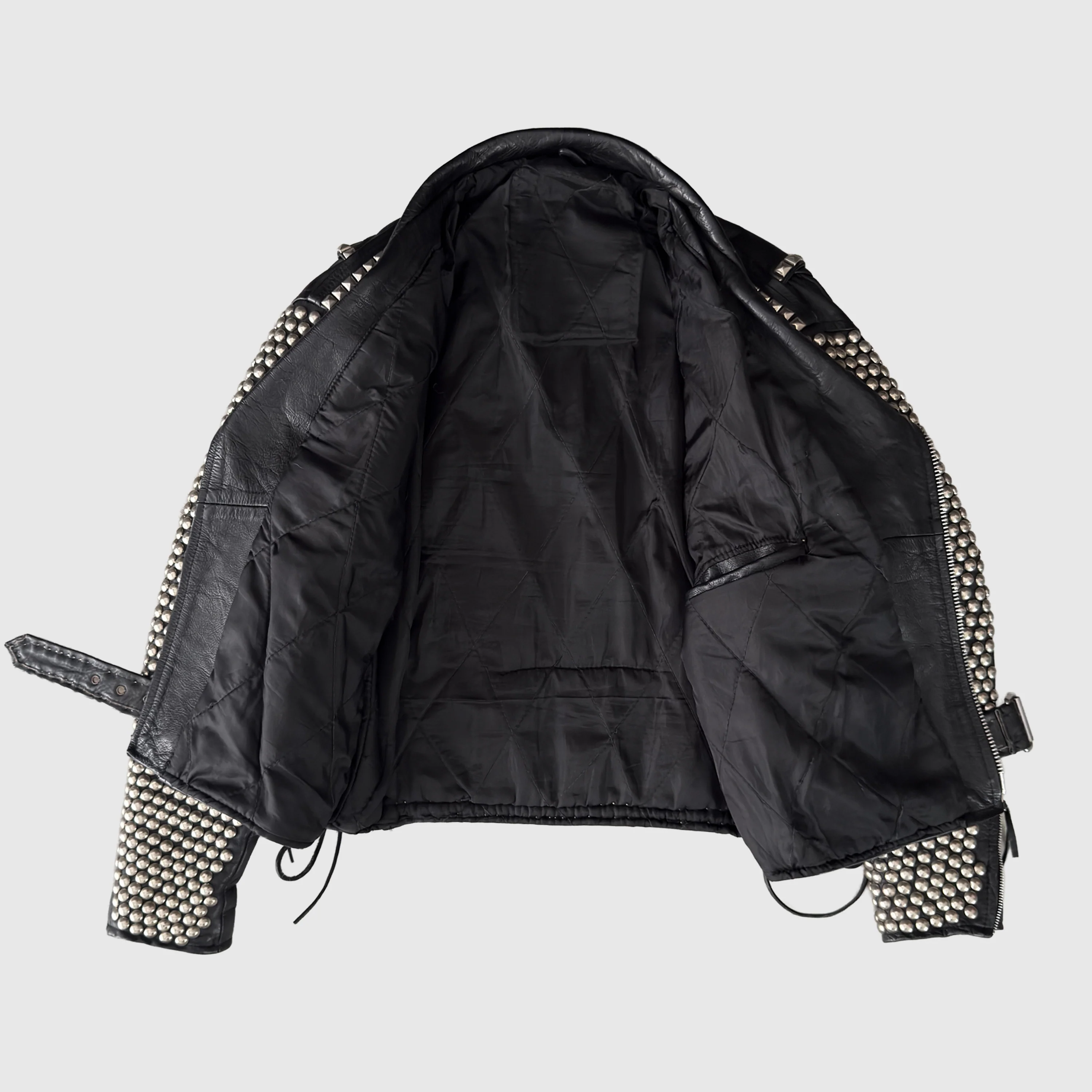 Vintage 1995 Hand Studded Leather Jacket (Yeezus Era) - Image 3