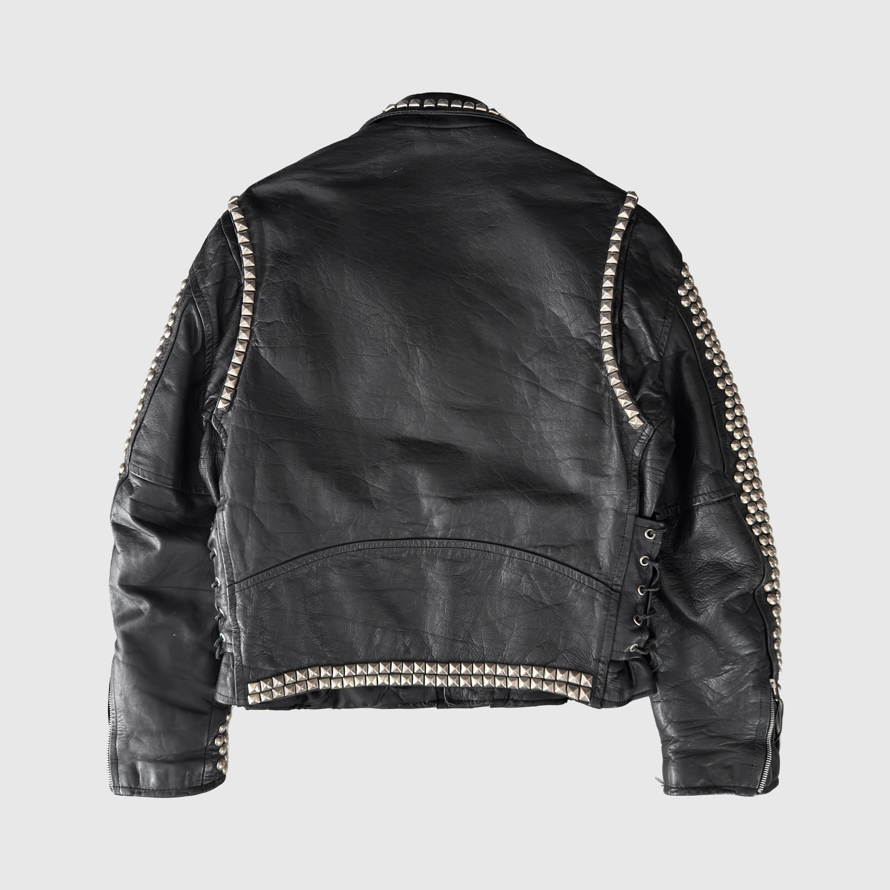 Vintage 1995 Hand Studded Leather Jacket (Yeezus Era) - Image 5