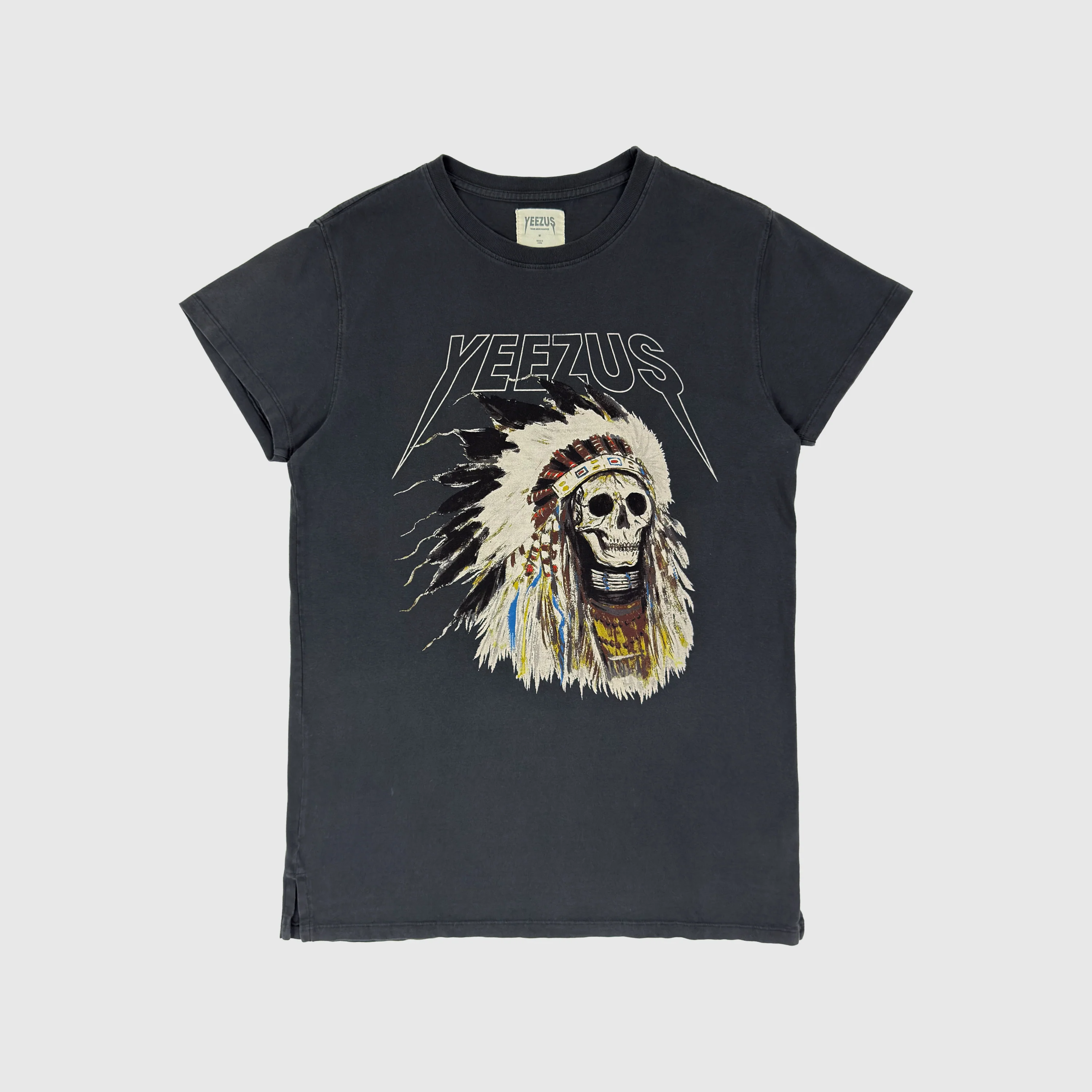 Yeezus Tour 2013 'Black Friday' Native Skull Tee By Wes Lang