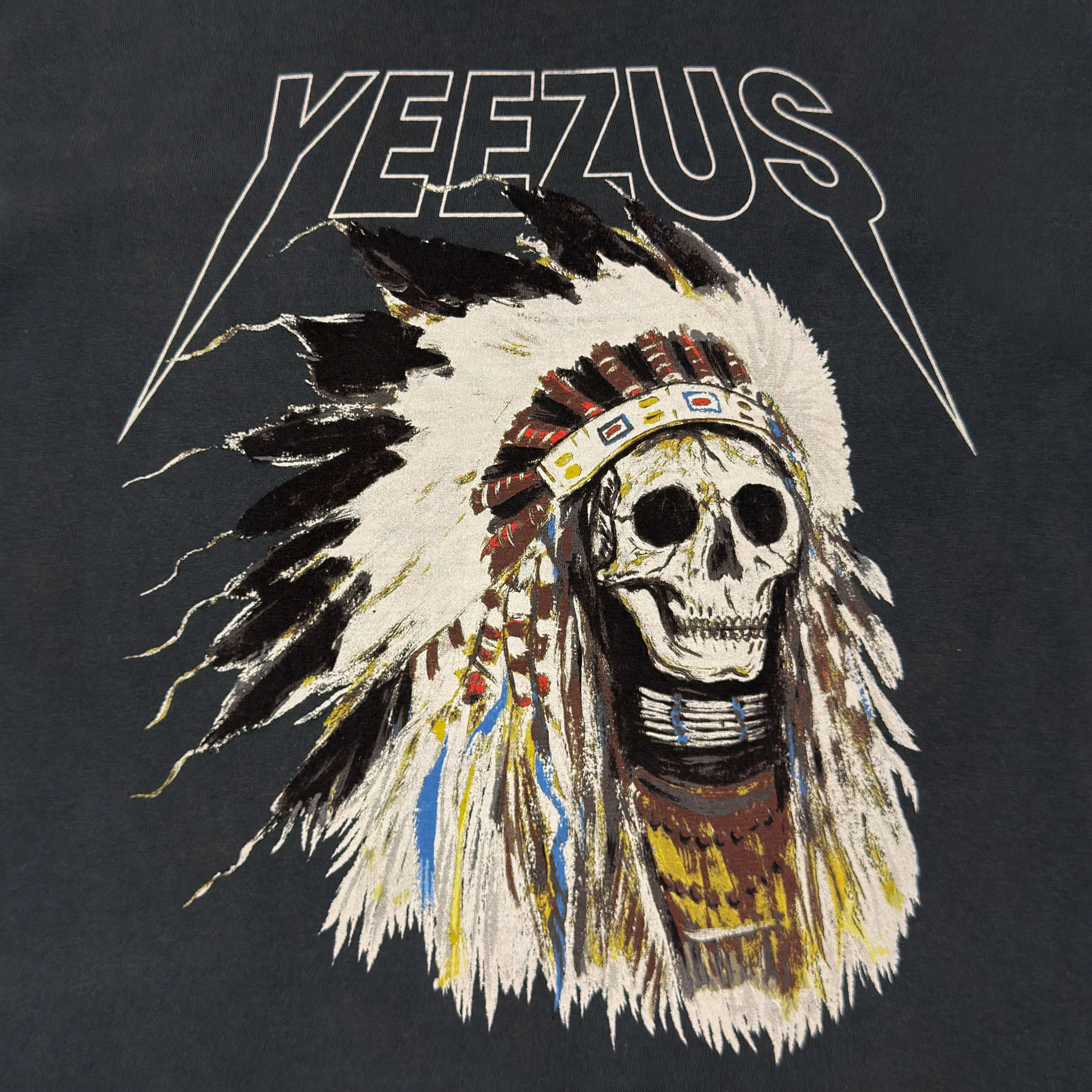 Yeezus Tour 2013 'Black Friday' Native Skull Tee By Wes Lang - Image 2