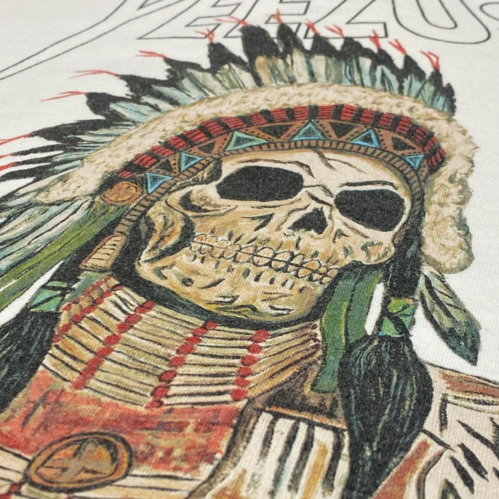 Yeezus Tour 2013 OG Native Skull Tee In White By Wes Lang - Image 7
