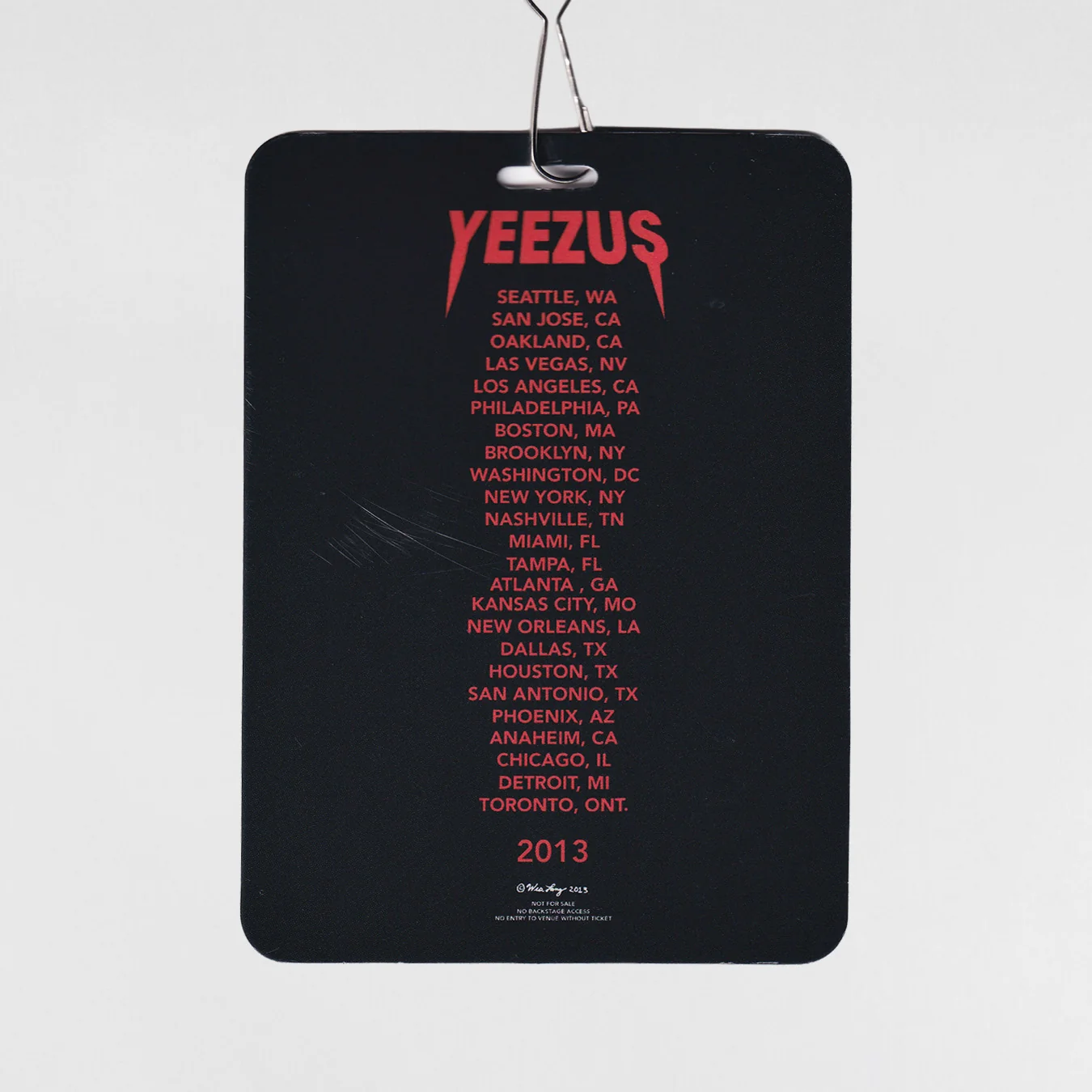Yeezus Tour 2013 VIP Lanyard Pass By Wes Lang - Image 5