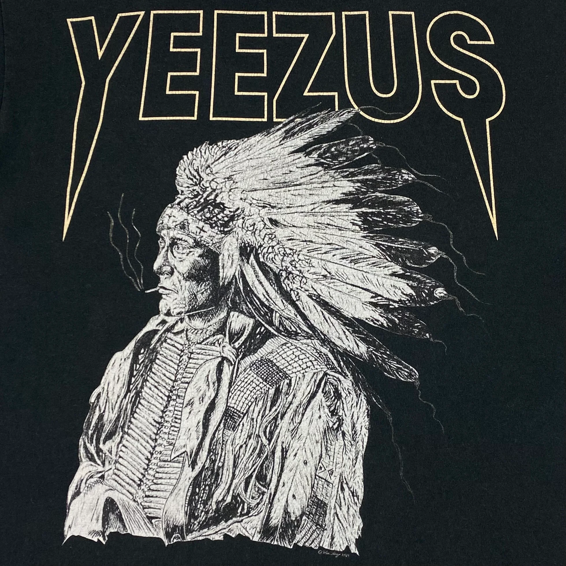 Yeezus Tour 2014 Native American Tee By Wes Lang - Image 3
