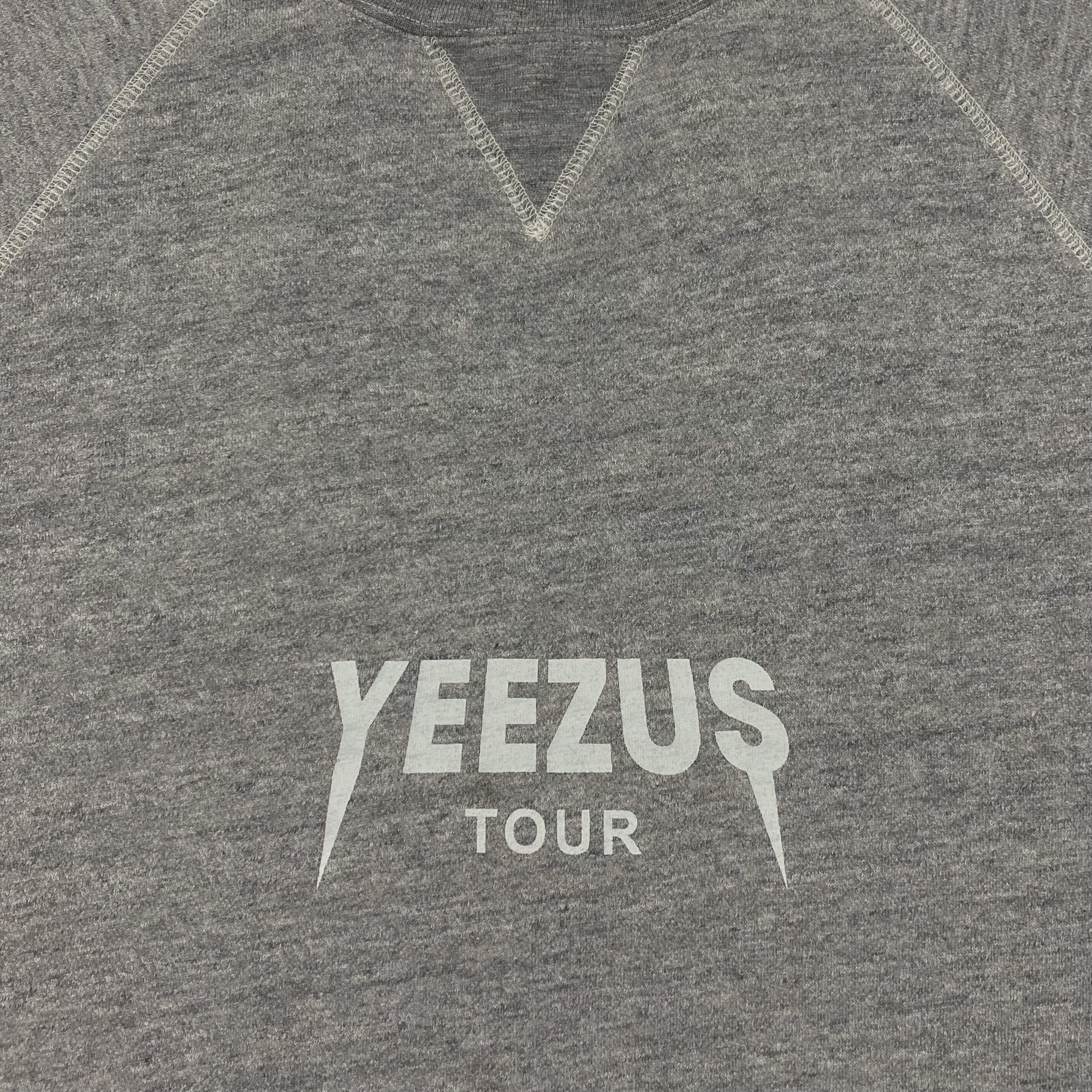 Yeezus Tour 2013 'Black Friday' Cut Off Crewneck In Heather Grey - Image 2
