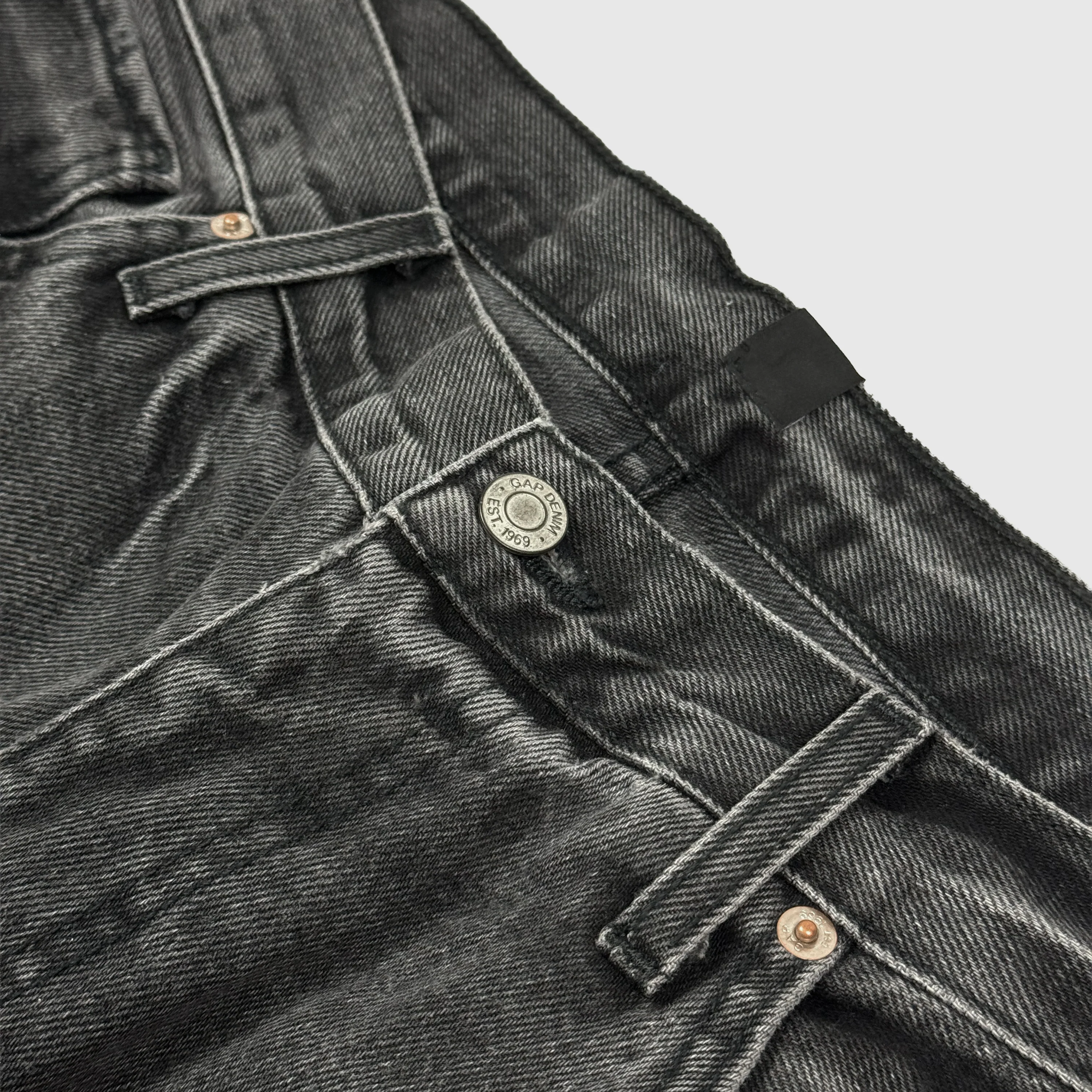 Yeezy Gap Balenciaga 2022 Washed Denim Pants In Grey - Image 3