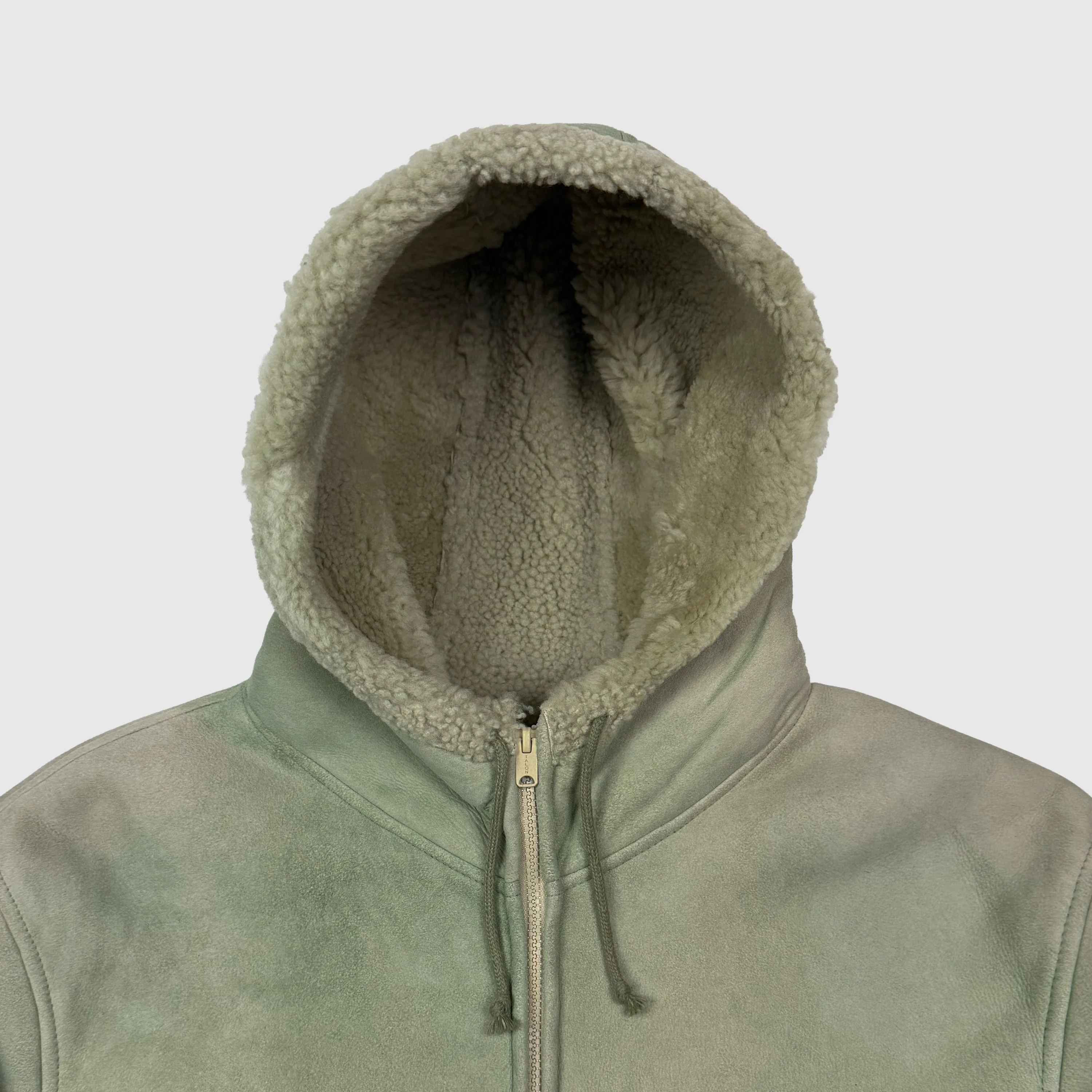 Yeezy Season 4 Shearling Hooded Coat In Dune - Image 2