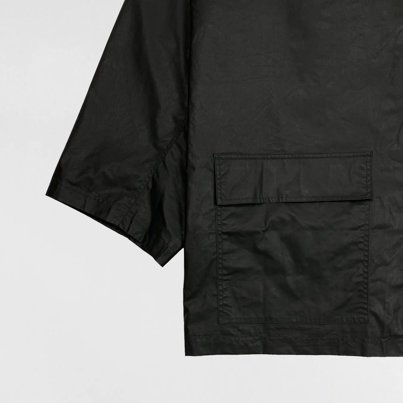 Yeezy Gap Balenciaga 2022 Coated Cotton Light Parka In True Black - Image 4
