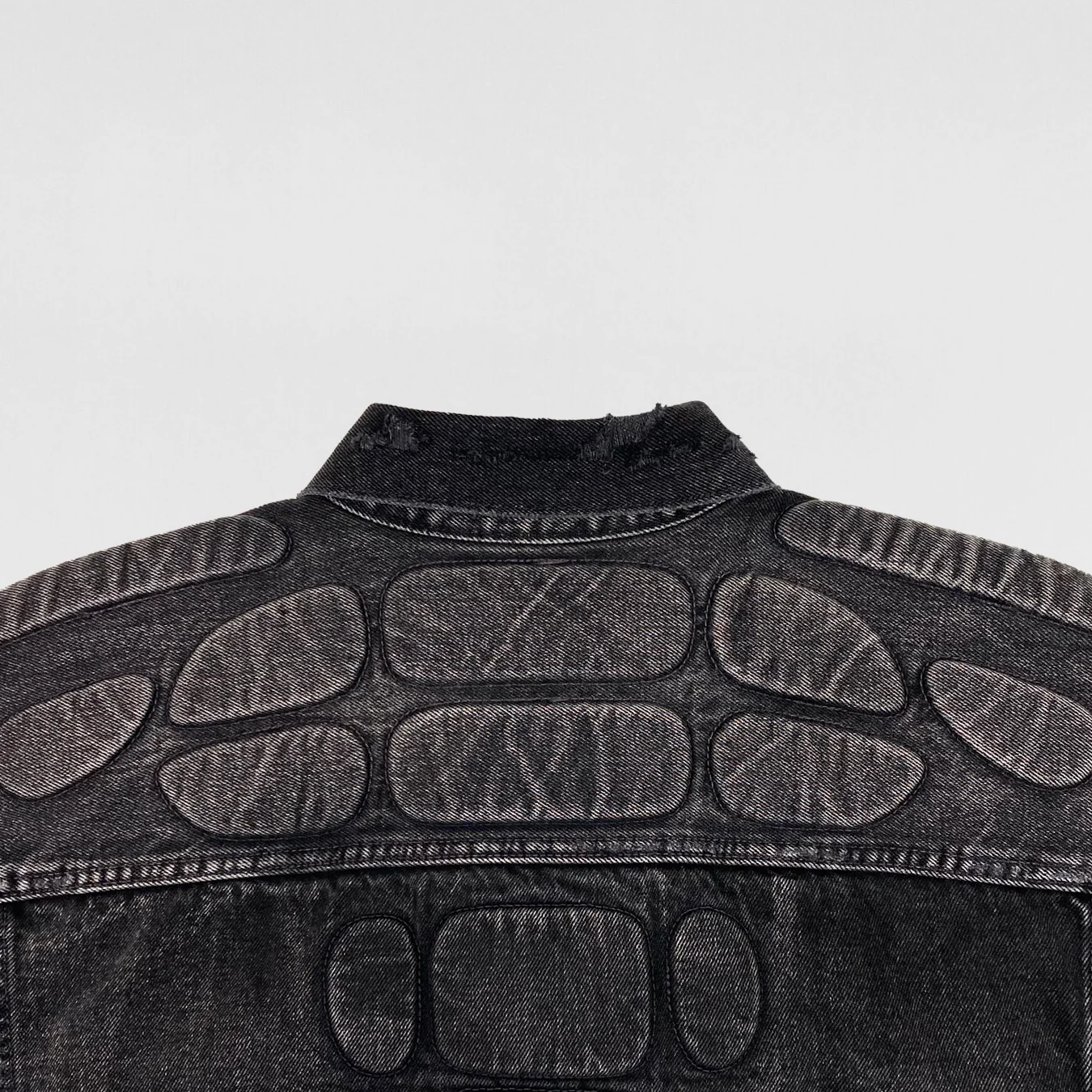 Yeezy Gap Balenciaga 2022 Padded Denim Jacket In Washed Grey - Image 5