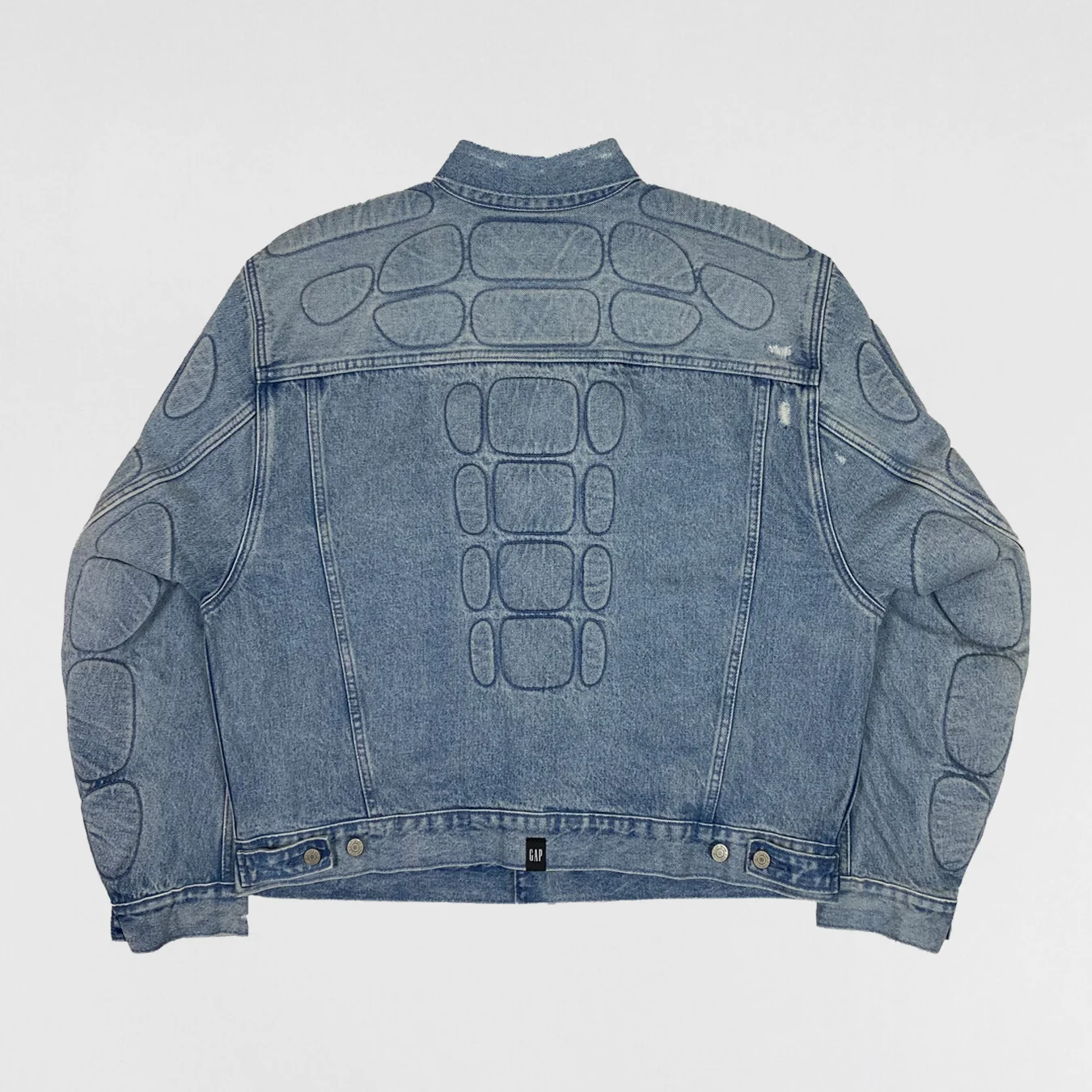 Yeezy Gap Balenciaga 2022 Padded Denim Jacket In Washed Indigo - Image 6