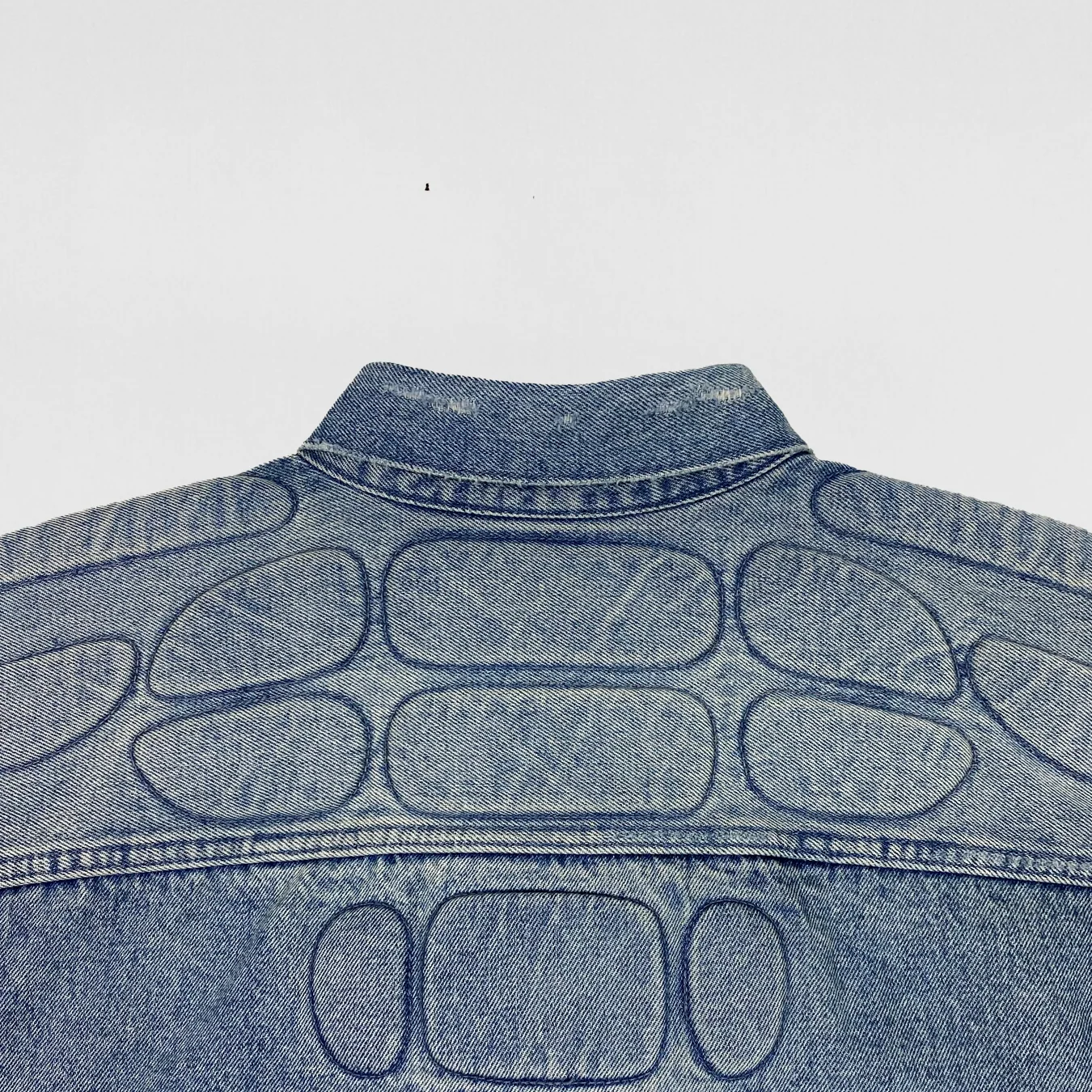 Yeezy Gap Balenciaga 2022 Padded Denim Jacket In Washed Indigo - Image 7