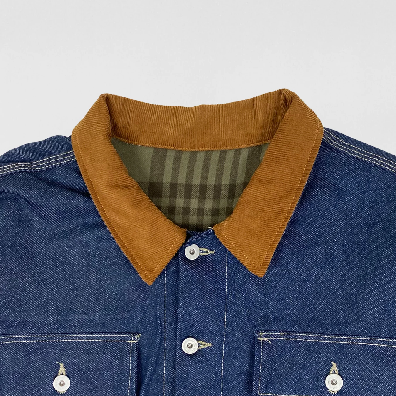 Yeezy Season 6 Flannel Lined Corduroy Denim Sample Jacket In Blue - Image 2