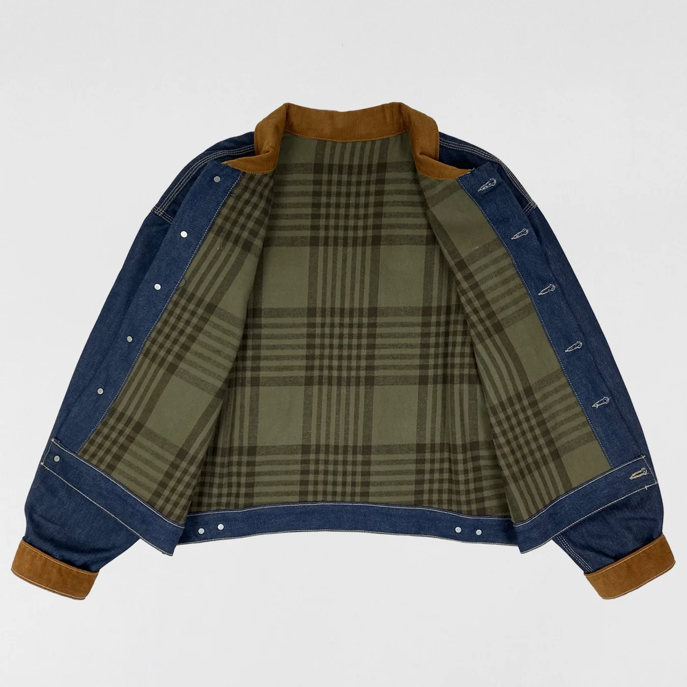 Yeezy Season 6 Flannel Lined Corduroy Denim Sample Jacket In Blue - Image 3