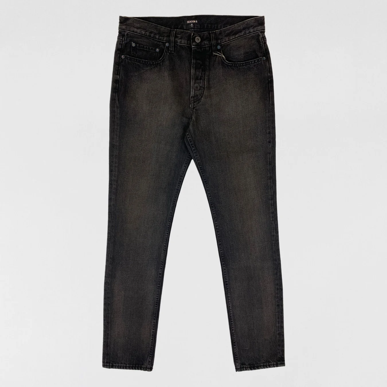 Yeezy Season 6 Slim Denim In Washed Black/Brown